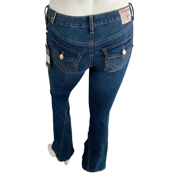 True Religion Flare Joey Mid Rise Jeans Flap Pockets 28 - Picture 1 of 11